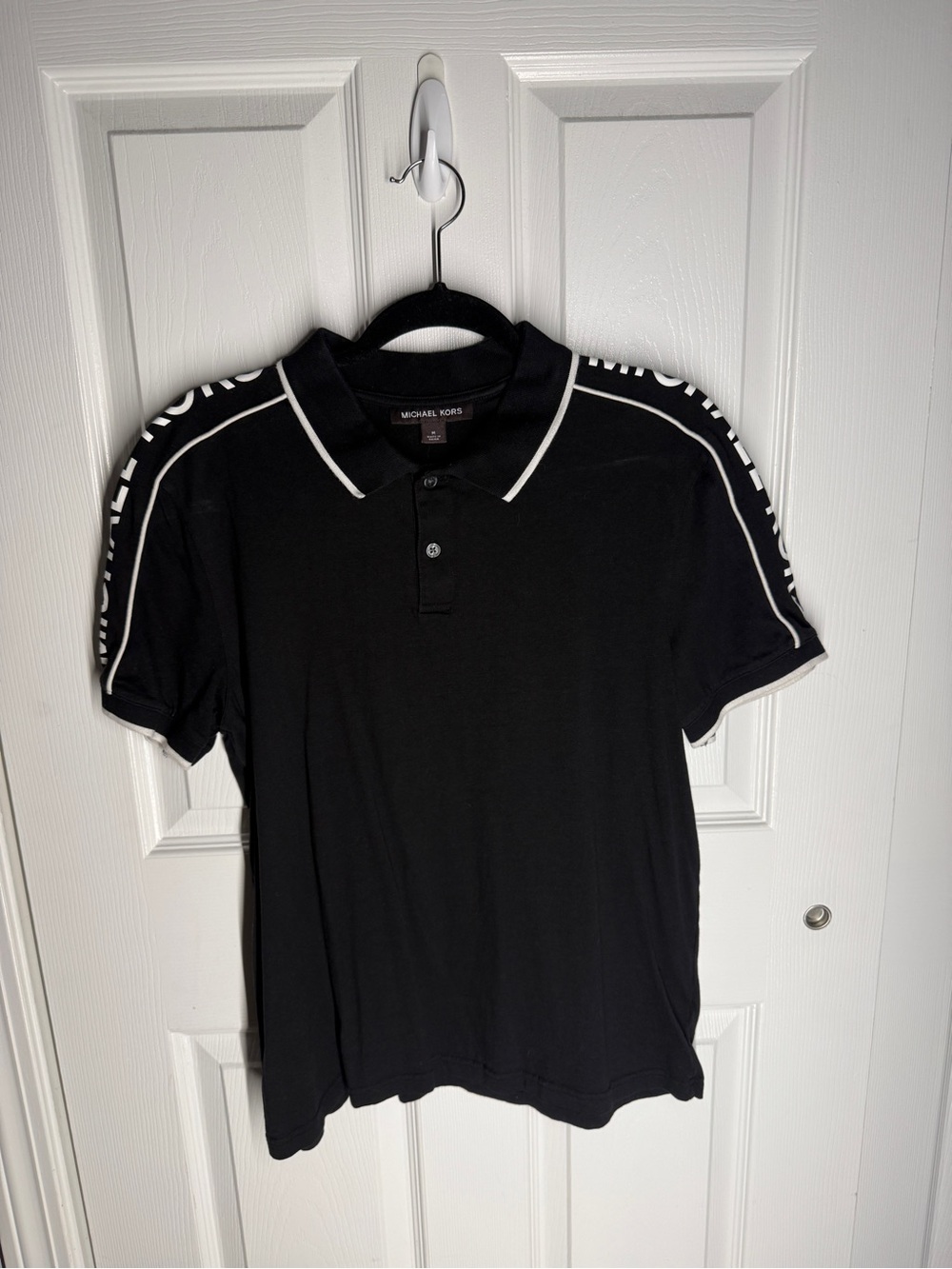 Michael Kors Black Polo with White Contrast Trim